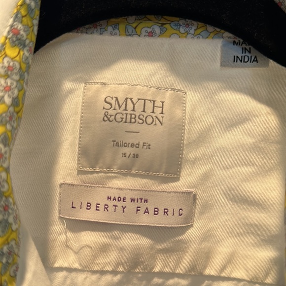 Symth and Gibson Tailored Fit Dress Shirt 15/38 Liberty London Fabric Contrast - Picture 2 of 5